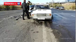 ЧП-САРАТОВ. НА МОСКОВСКОМ ШОССЕ ВАЗ-2107 ЗАНЕСЛО И ВЫКИНУЛО НА ПОЛОСУ ВСТРЕЧНОГО ДВИЖЕНИЯ