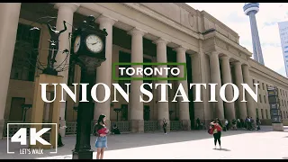 Toronto Union Station Walk2021 | VIA Rail Canada Downtown Skywalk | 4K Virtual Travel Walking Tour