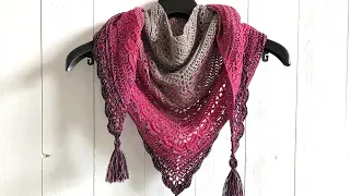 ANA LUCIA SHAWL - FREE TRIANGLE SHAWL CROCHET PATTERN