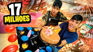 FIZ UMA FESTA SURPRESA PARA MEU IRMÃO *COMPLETOU 17 MILHÕES*!