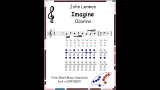 Ocarina - Imagine - John Lennon - Notes Tutorial - Sheet Music