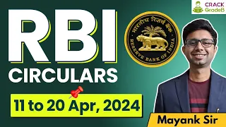 RBI 11th to 20th APRIL Circulars for IBPS PO/ SBI PO/RBI/SEBI/NABARD/IFSCA