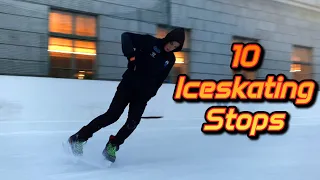 Freestyle Ice Skating - 10 ways to stop on ice skates!