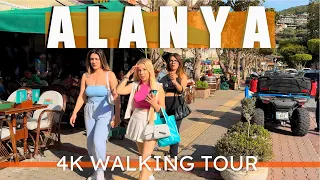 ALANYA TURKIYE 🇹🇷 - ALANYA CITY CENTER WALKING TOUR 4K HDR