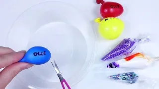 Making Crunchy Slime With Mini Balloons and Mini Piping Bags! Satisfying Slime Video