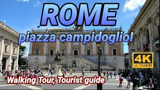Rome, Italy walking tour 4K, Piazza del Campidoglio - Tourist guide 2021 (part 2)