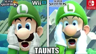 Smash Bros Taunts Comparison (Wii U VS Ultimate - Graphics, Voice, Taunt Changes & MORE!)