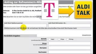 ☎️ Rufnummermitnahme Aldi Talk - Telekom.  T-Mobile Formular Anmeldung