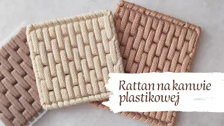 Jak wykonać rattan na kanwie plastikowej. Wyszywamy rattan na torebkę . Rattan Crochet bag.