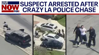 Wild police chase: Suspect arrested after switching cars, bailing on foot in LA | LiveNOW from FOX