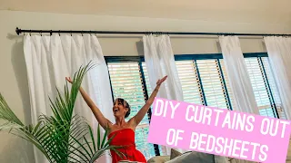 DIY Curtains Out of Bedsheets!/Cheap and Easy No-sew Tutorial!