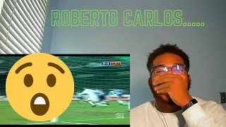JUST SHEESH...AMERICAN REACTS TO ROBERTO CARLOS THE MOST UNSTOPPABLE GOALS EVER (REACTION)!!