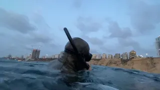 צלילה חופשית בנתניה.  Free diving in Israel. Netanya