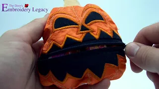 In-the-Hoop Jack-O-Sac Zipper Pouch - Legacy Design Project