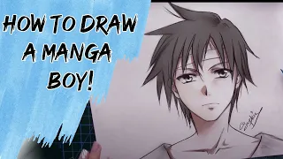 How to Draw and Color a Manga male face! [Step-by-step]
