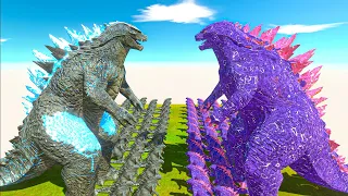 Epic Godzilla War - Growing Legendary Godzilla 2014 VS Purple Godzilla, Size Comparison Godzilla