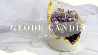 Decorative Geode Candle｜Candle Tutorial♥ Candle Making with English Subtitles [CC]