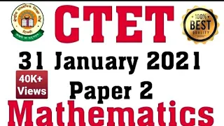 CTET Paper 2 Answer Key 2021|| CTET 31 Jan 2021 Paper 2 Math Answer Key || Junior CTET Math Solution