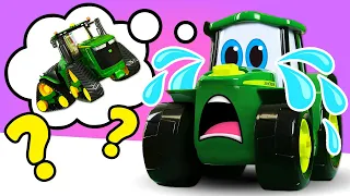 Le petit tracteur Johnny a perdu son papa! Jeux avec voitures pour enfants.