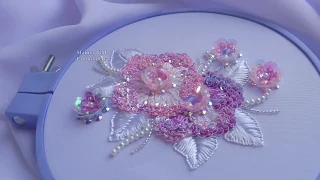 Embroidery  Silk Flower |  Sequin  &  beads