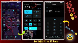 BEST MIUI 11 OR 12 DARK THEME !  MIUI AMAZING DIALOR & CONTROL CENTRE . New Xiaomi dark mode theme.