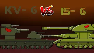 KV-6 VS IS-6, Gladiator battle. Cartoon about Tanks.