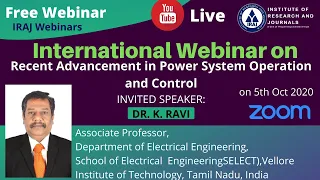 Webinar | Recent Advancement In Power System Operation and Control