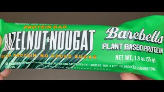 Is Barebells hazelnut nougat plant based protein bar good?