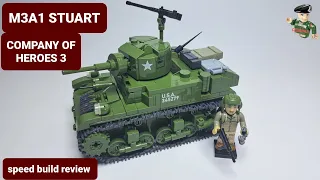 M3A1 STUART - COMPANY OF HEROES 3- COBI 3048 (speed build rewiev) #cobi #bricks