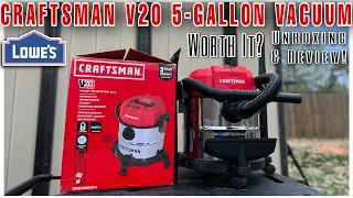 CRAFTSMAN V20 5-Gallon Stainless Steel Wet/Dry Vacuum! Unboxing & Review