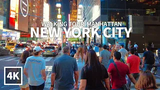 [4K] NEW YORK CITY - Evening Walk on Times Square & 7th Avenue, Midtown Manhattan, NYC, USA, Travel