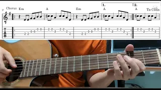 Mad World (Gary Jules) - Easy Beginner Guitar Tab With Playthrough Tutorial Lesson