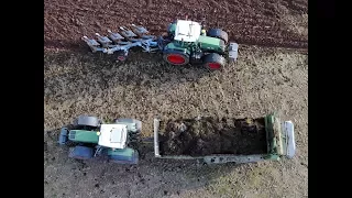 Fendt Favorit 926 Vario, 820, 716, BergamnTSW 2320 S, Lemken Juwel 8 Mistreuen und Pflügen