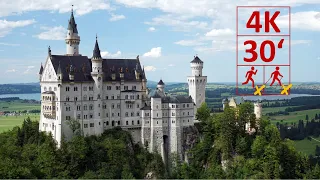 Virtual run + walk 4k | Germany's real Disney Castle | scenery for treadmill interval workout