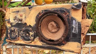 Old Box Speaker that was Severely Damaged Restoration // Restoring and Reusing Old Speakers
