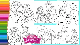 Coloring Disney Princess and Prince Wedding Coloring Pages