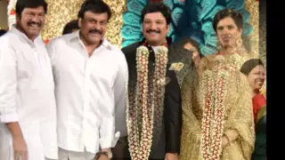 Mega star Chiranjeevi attending Rajendra Prasad son wedding reception