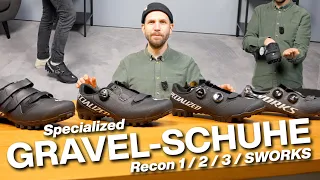 Welcher GRAVEL Schuh?! Wir zeigen euch alle Specialized Recon Modelle Recon 1/Recon 2/Recon 3/SWORKS