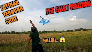 #rcplane #aeroplane #f22  LATIHAN TERBANG SORE | Rc pesawat Jet SU27 Magic Board