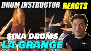 Drum Teacher reacts to La Grange (ZZ Top); drum cover by Sina | Drum Teacher React Series