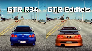 NFS Heat: Nissan Skyline GTR R34 vs Nissan Skyline GTR eddie's - Drag Race