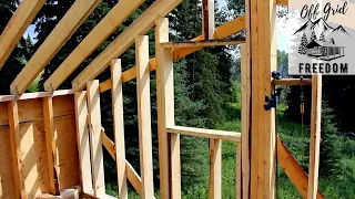 Finishing the Gable Walls in the Off Grid CABIN | Solo in Northern Canada
