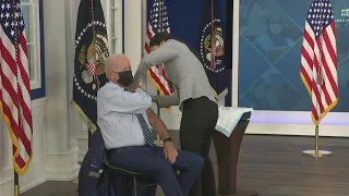 President Biden gets COVID booster shot: raw video