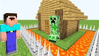 НУБ ПРОТИВ ЗАЩИЩЕННЫЙ ДОМ КРИПЕРА В МАЙНКРАФТ ! НУБИК И ТРОЛЛИНГ ЛОВУШКА В MINECRAFT