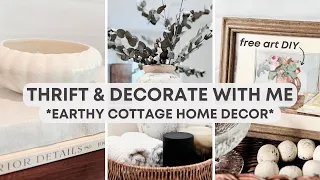 Thrift & Decorate With Me | High End & Aesthetic Home Decor | Earthy Cottage Style