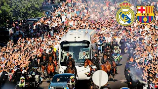 Incredible Scenes As Real Madrid Fans Welcome The Team Bus Ahead Of El Clasico Against Barcelona