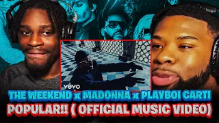 FIRST TIME reacting to The Weeknd, Madonna, Playboi Carti - Popular (Official Music Video)