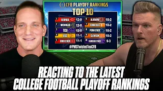 Pat McAfee & AJ Hawk React To The Latest College Football Playoff Rankings