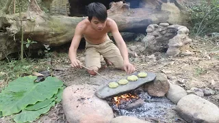 Primitive Technology: Sweet potato cake ( Natural food )