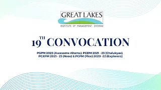 Great Lakes Institute of Management | 19th Convocation | 24th August'23 | Live | 2 PM IST